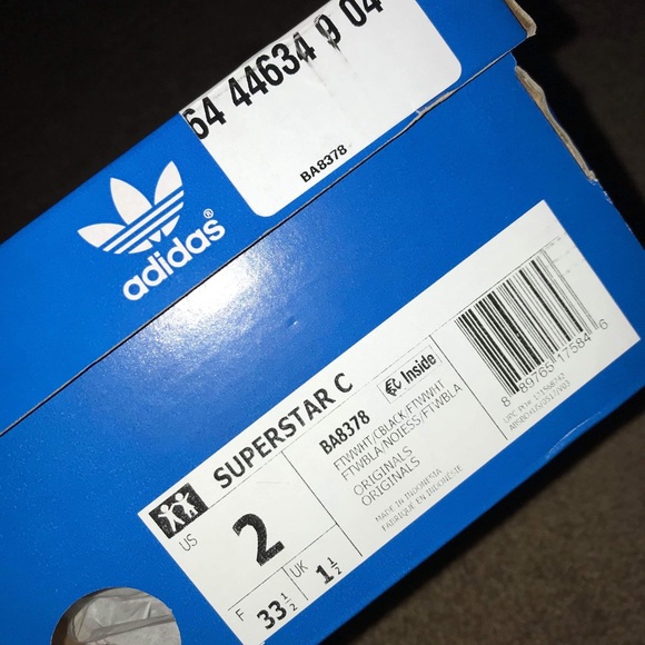 Adidas Superstar White Shoe size US 2 for children - Picture 2 of 3